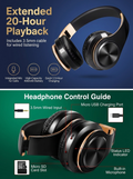 Wireless Over-Ear Headphones – 20Hr Playtime, Built-In Mic, Bluetooth